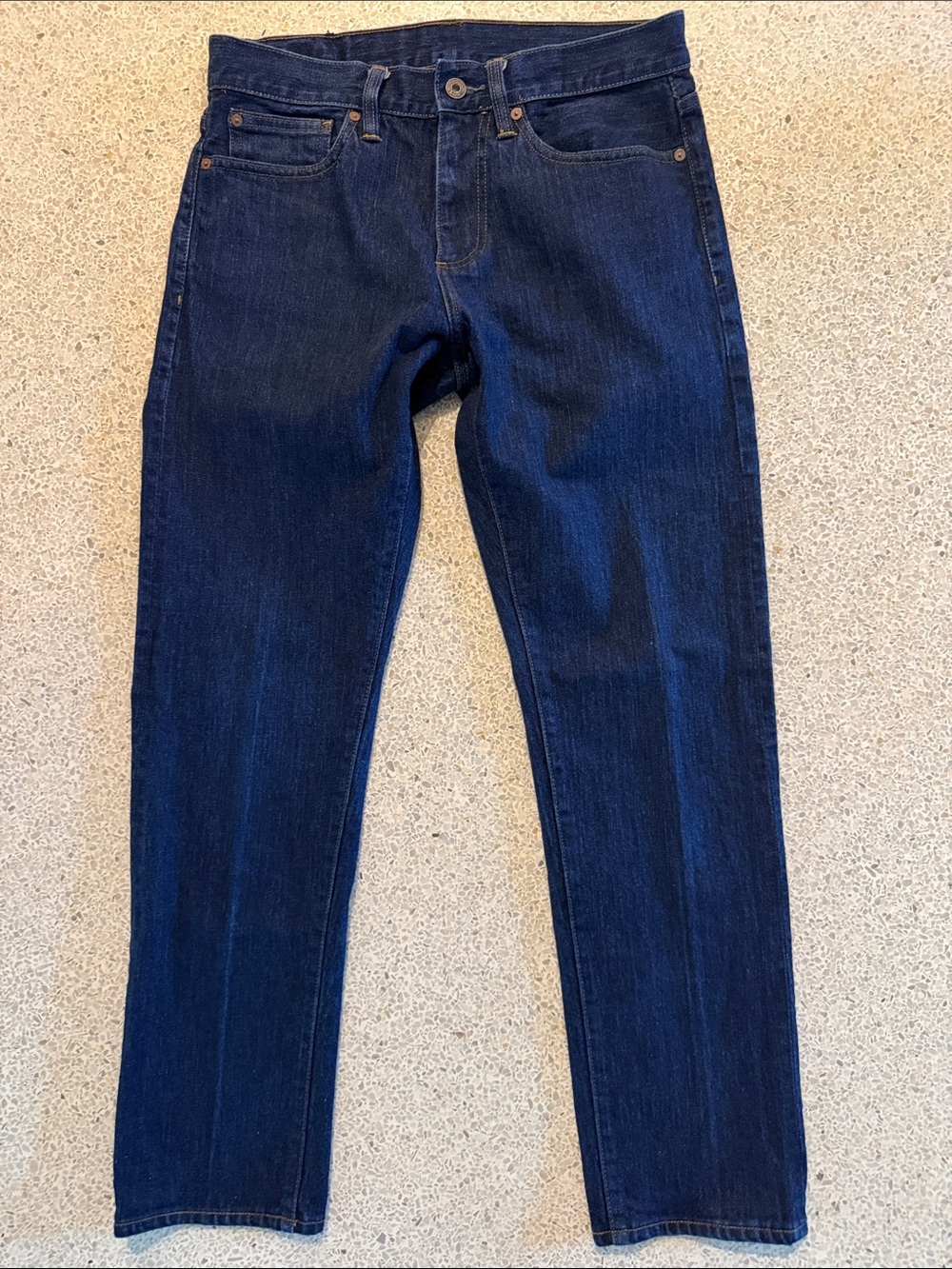 Brooks Brothers Dark Indigo Blue Slim Straight Red Fleece Denim Jeans 31 x 30